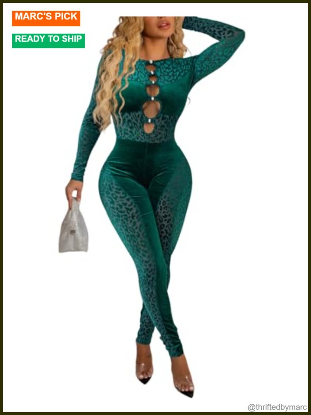Womens Sexy Mesh Patchwork Velvet Jumpsuit One Piece Bodycon Club Outfit